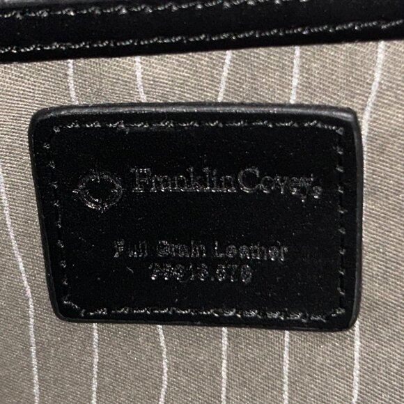 Franklin Covey Full Grain Leather Embossed Hand Bag - Picture 4 of 5